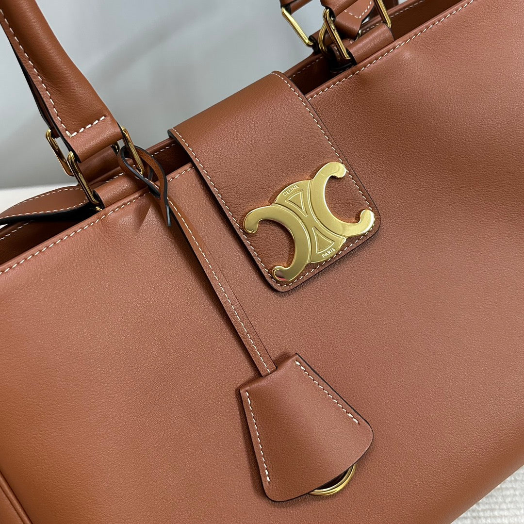 Celine 114963 Medium Appoline Bag In Supple Calfskin Handbag Brown