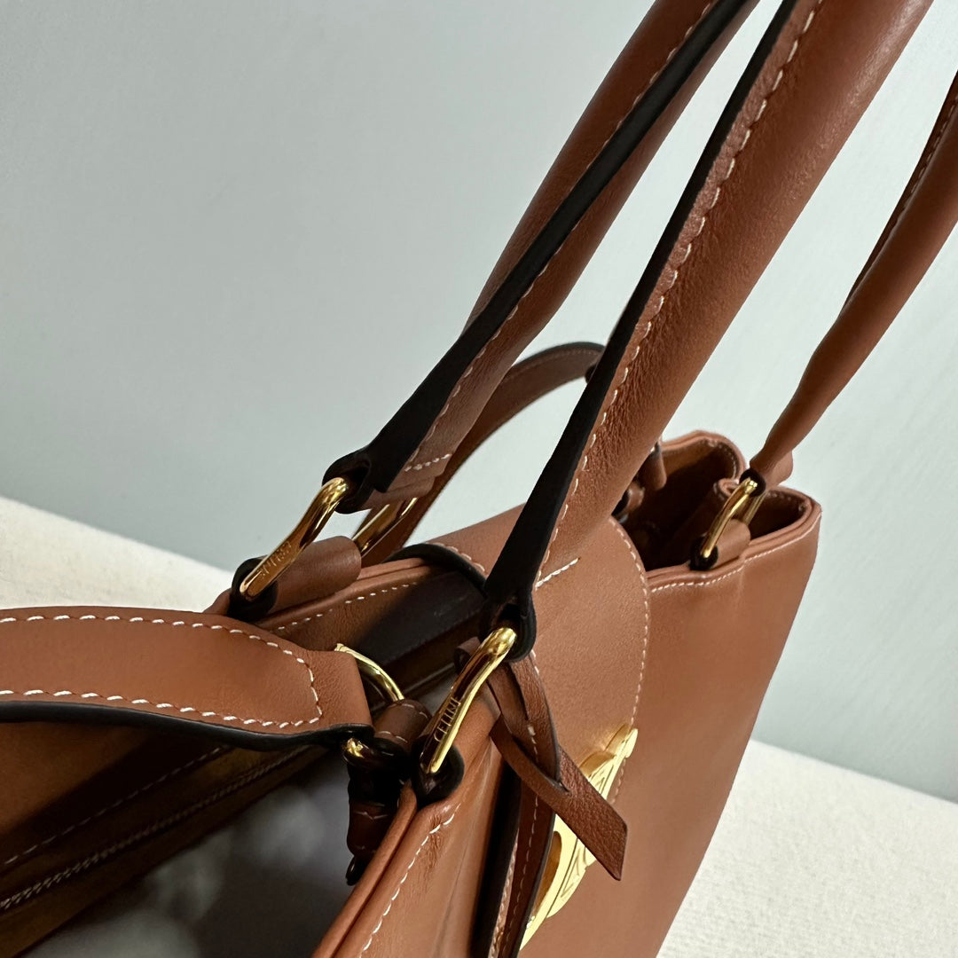 Celine 114963 Medium Appoline Bag In Supple Calfskin Handbag Brown