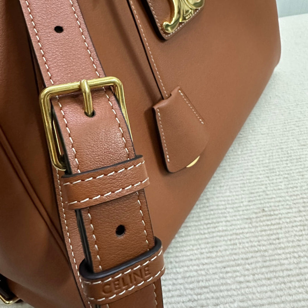 Celine 114963 Medium Appoline Bag In Supple Calfskin Handbag Brown