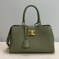 Celine 114963 Medium Appoline Bag In Supple Calfskin Handbag Green