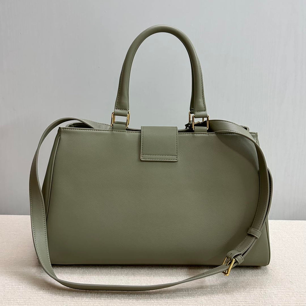 Celine 114963 Medium Appoline Bag In Supple Calfskin Handbag Green