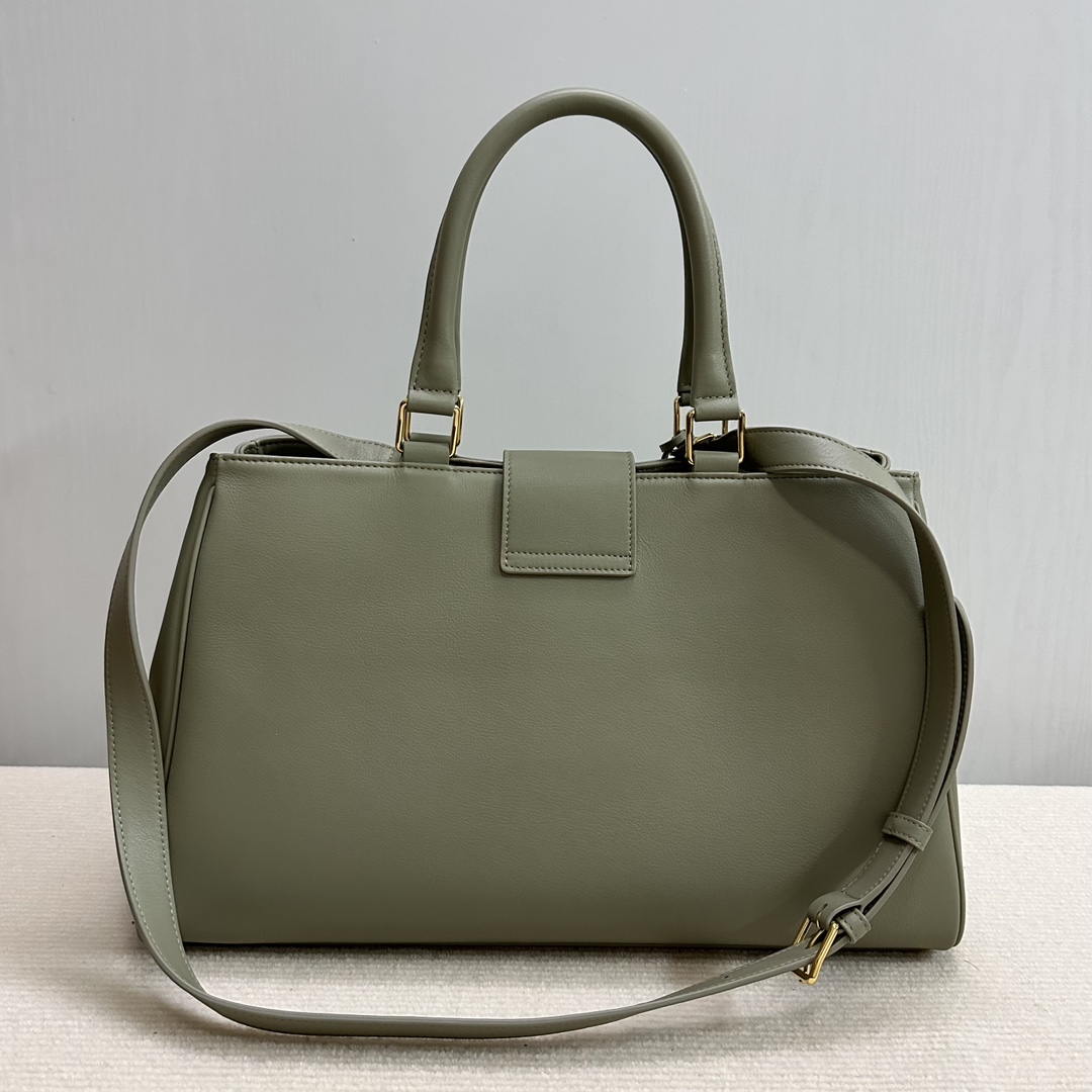 Celine 114963 Medium Appoline Bag In Supple Calfskin Handbag Green