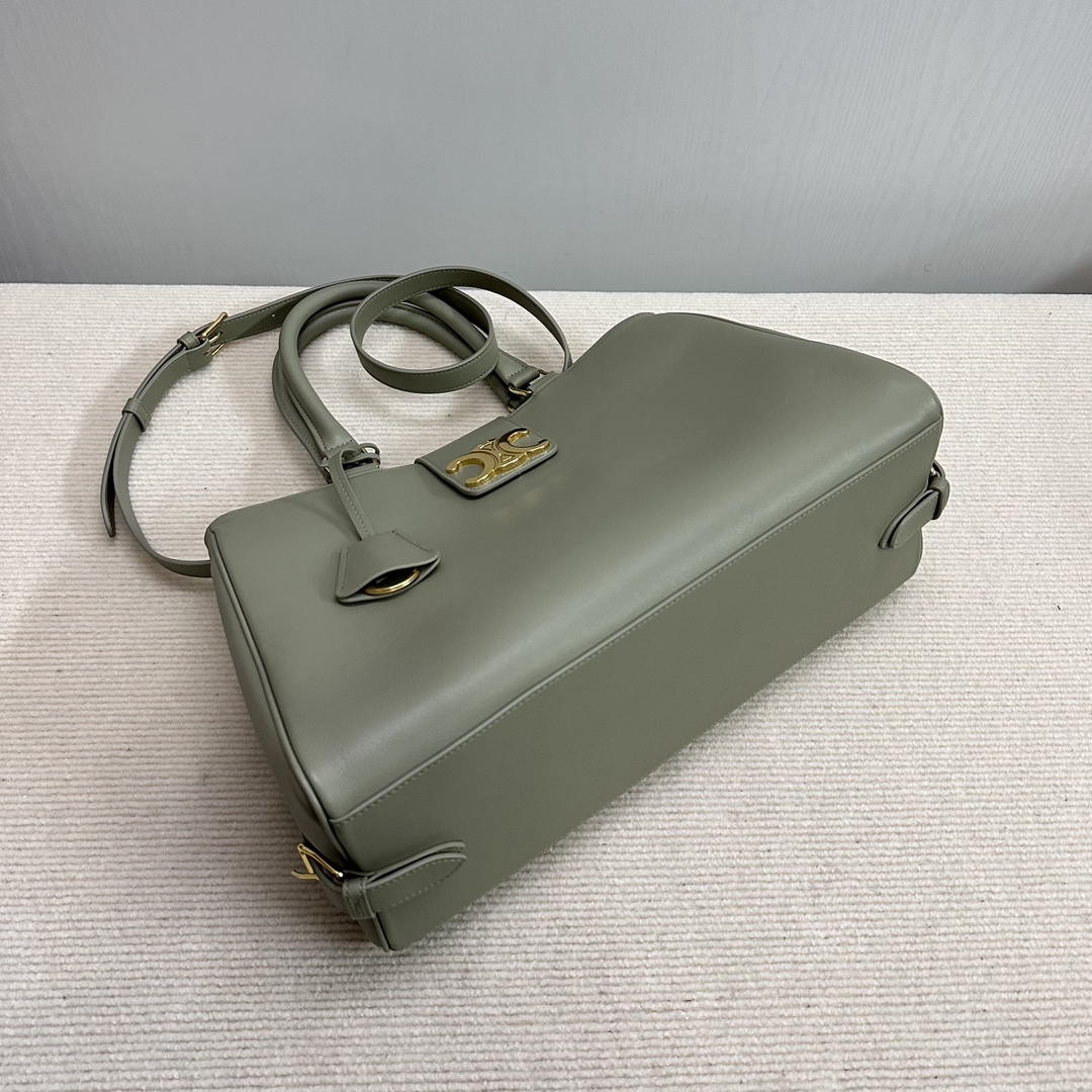 Celine 114963 Medium Appoline Bag In Supple Calfskin Handbag Green