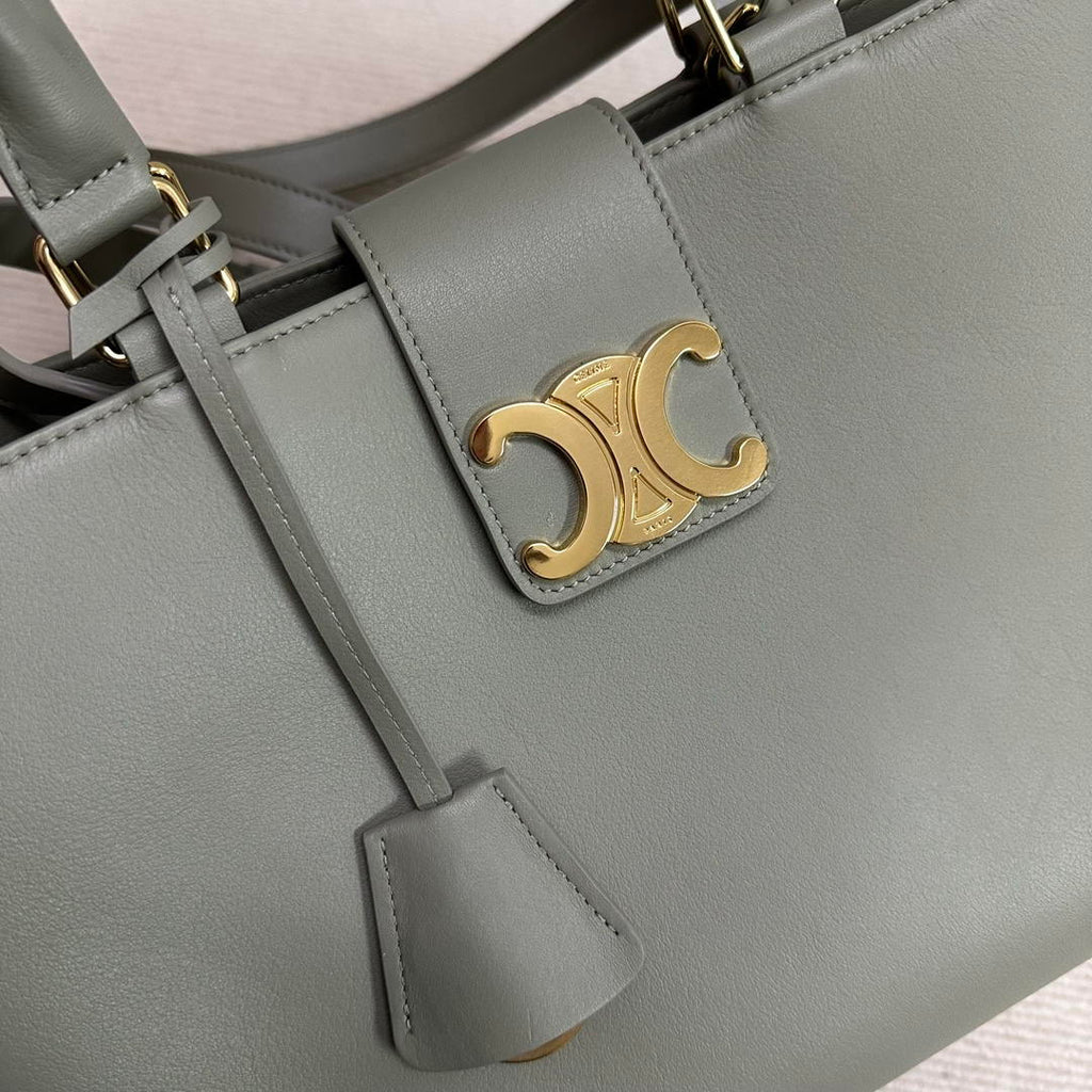 Celine 114963 Medium Appoline Bag In Supple Calfskin Handbag Green