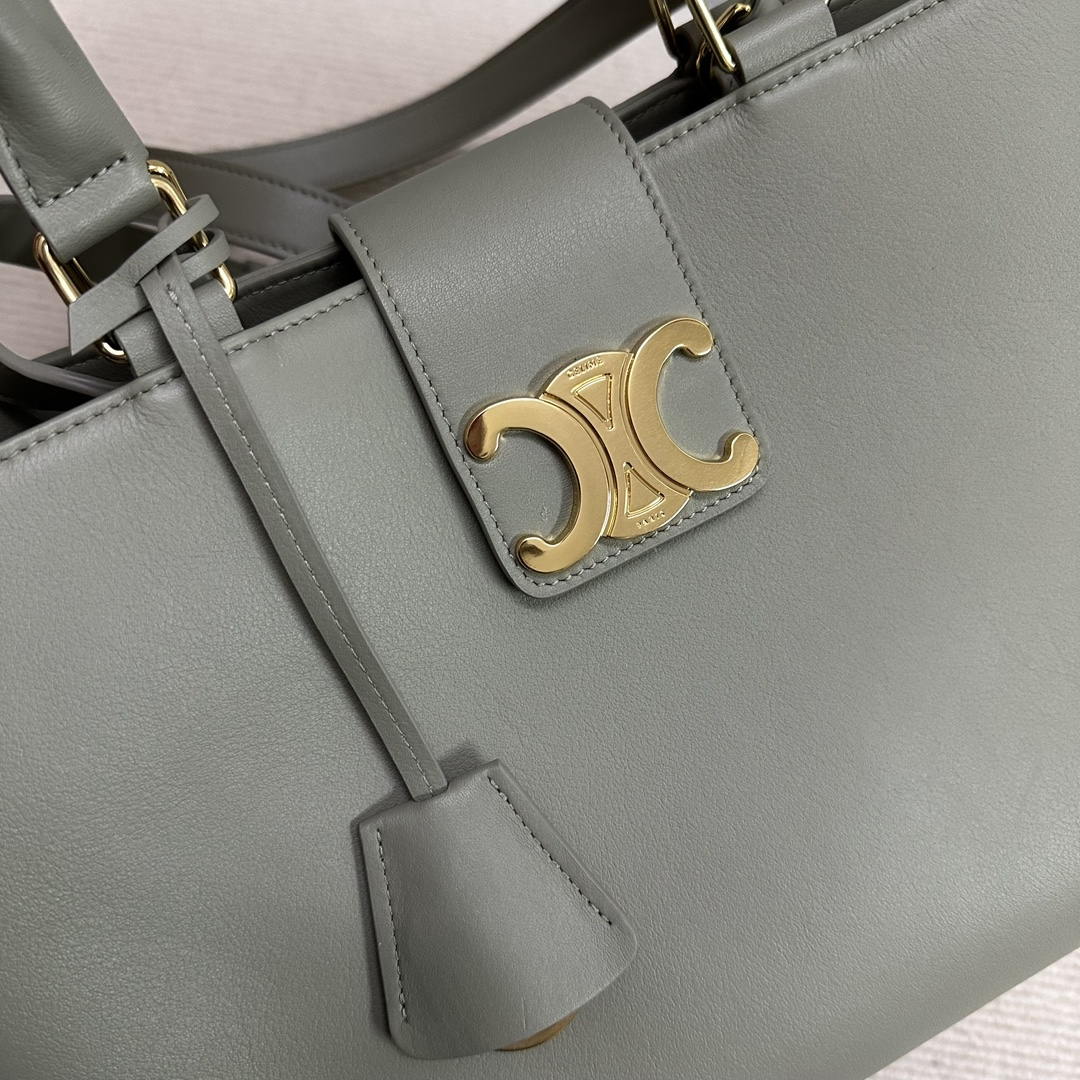 Celine 114963 Medium Appoline Bag In Supple Calfskin Handbag Green