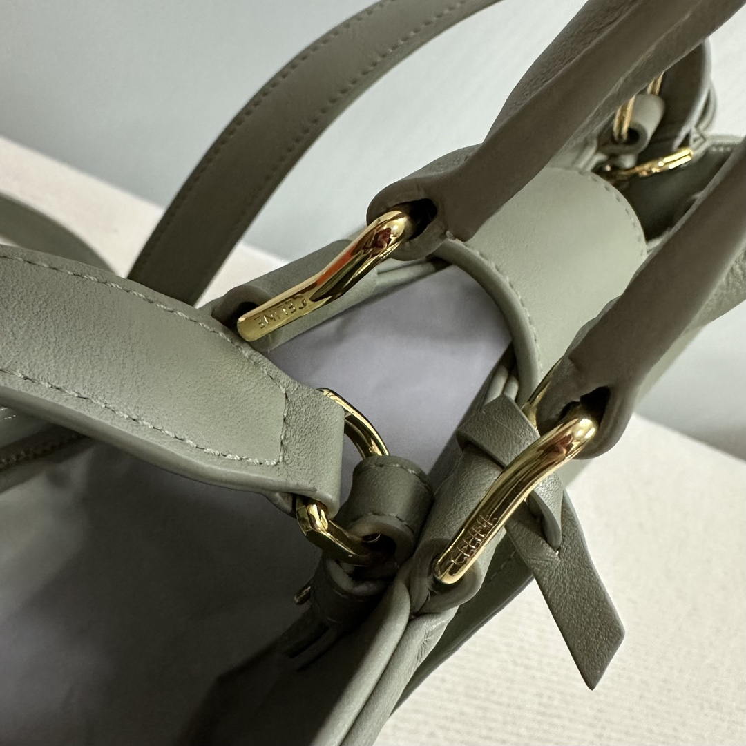Celine 114963 Medium Appoline Bag In Supple Calfskin Handbag Green