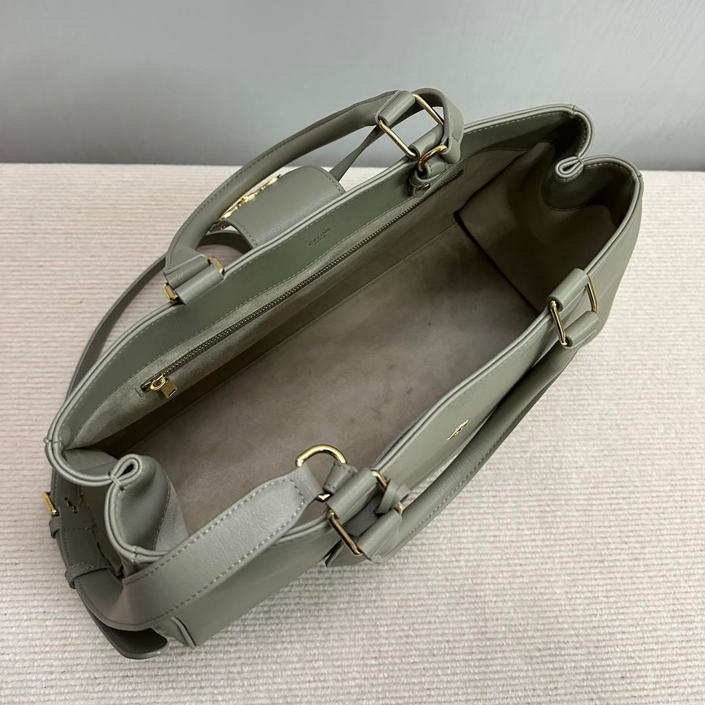 Celine 114963 Medium Appoline Bag In Supple Calfskin Handbag Green