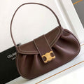 Celine 115633FDU.18BP Medium polly bag in supple calfskin Brown - Default Title - View 1