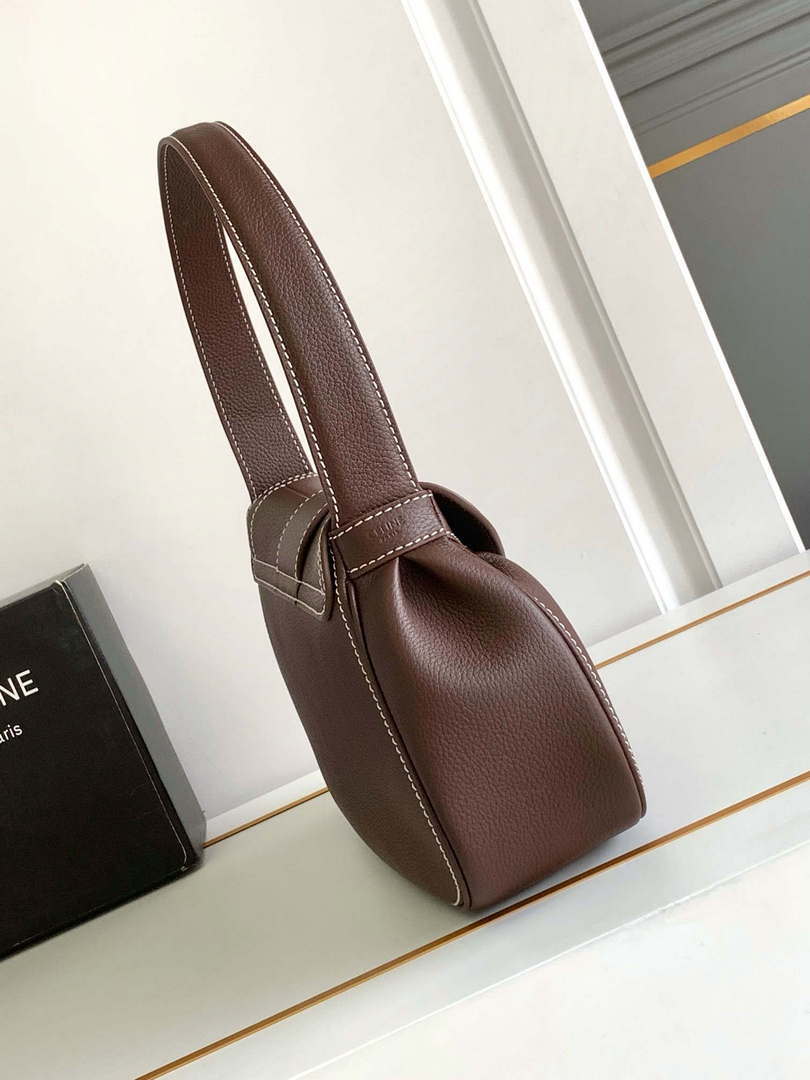 Celine 115633FDU.18BP Medium polly bag in supple calfskin Brown