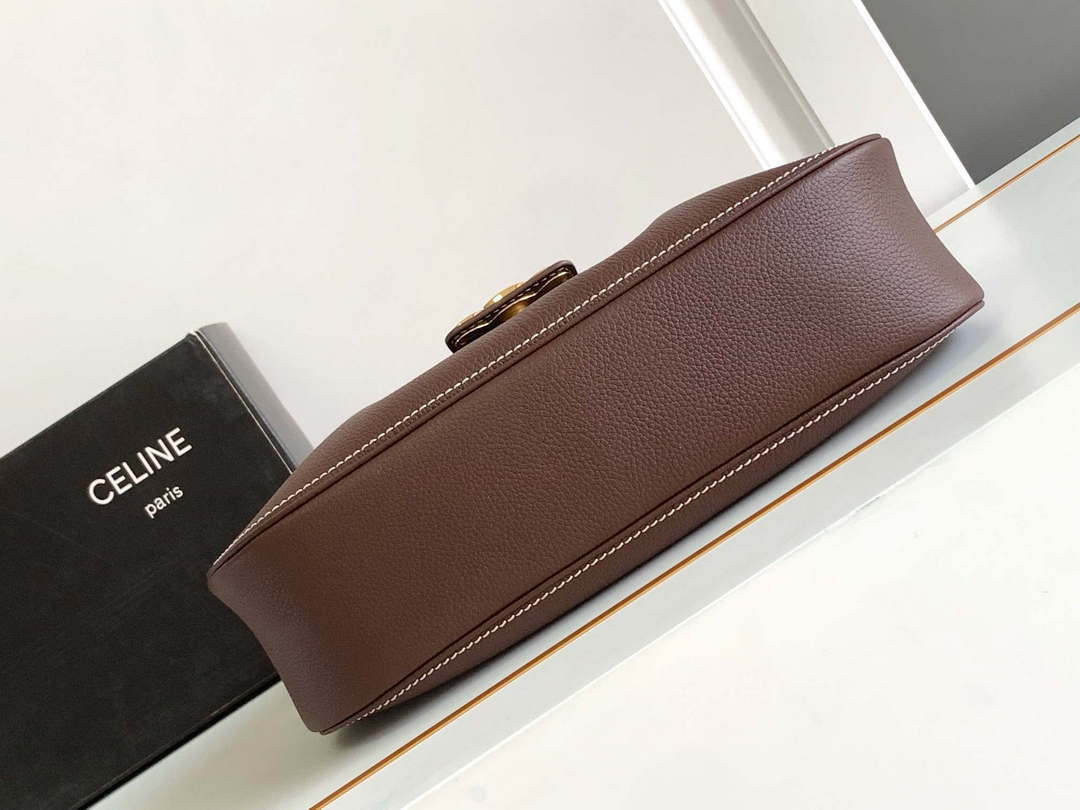 Celine 115633FDU.18BP Medium polly bag in supple calfskin Brown