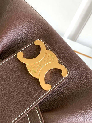 Celine 115633FDU.18BP Medium polly bag in supple calfskin Brown - Default Title - View 6
