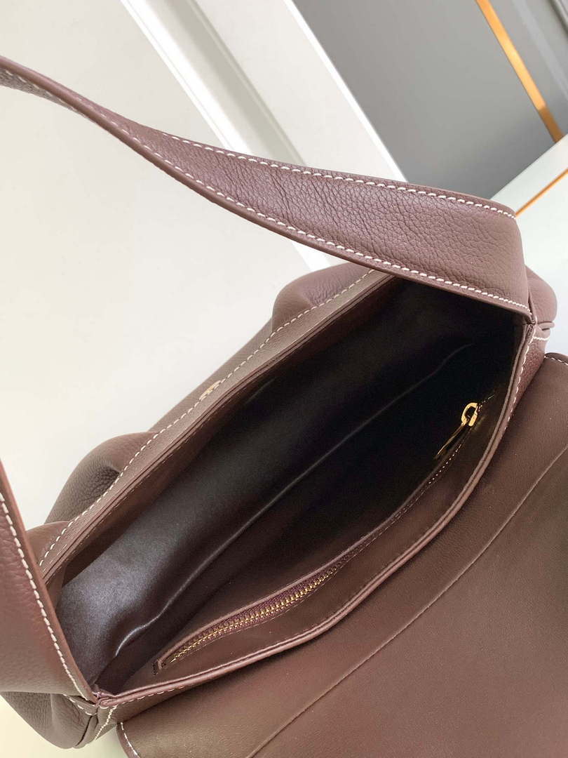 Celine 115633FDU.18BP Medium polly bag in supple calfskin Brown