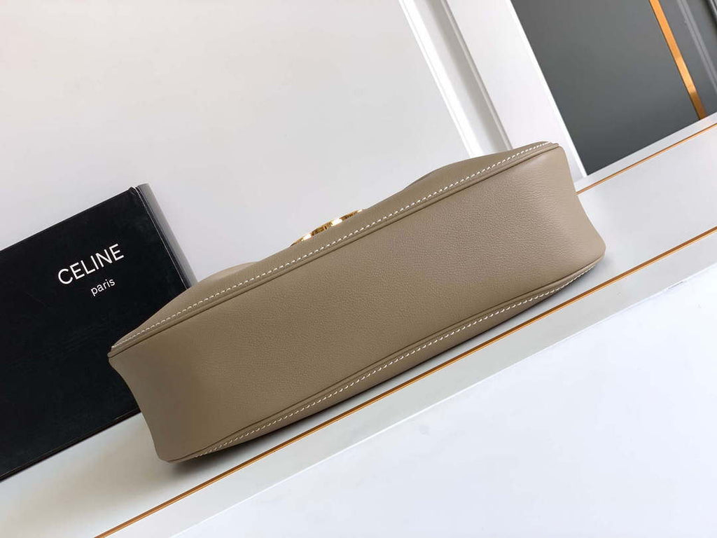Celine 115633FDU.18BP Medium polly bag in supple calfskin Brown SEPIA
