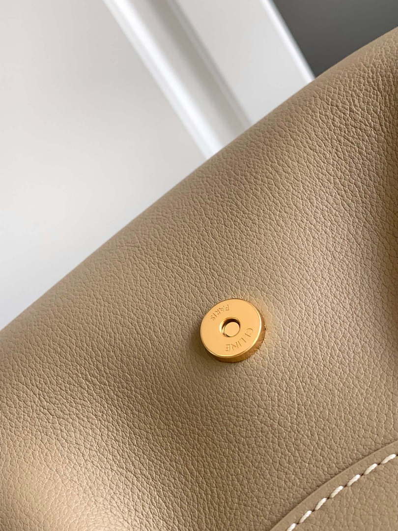 Celine 115633FDU.18BP Medium polly bag in supple calfskin Brown SEPIA - Default Title - View 7