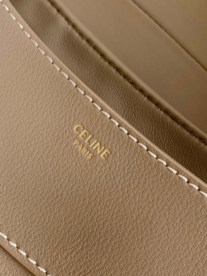 Celine 115633FDU.18BP Medium polly bag in supple calfskin Brown SEPIA