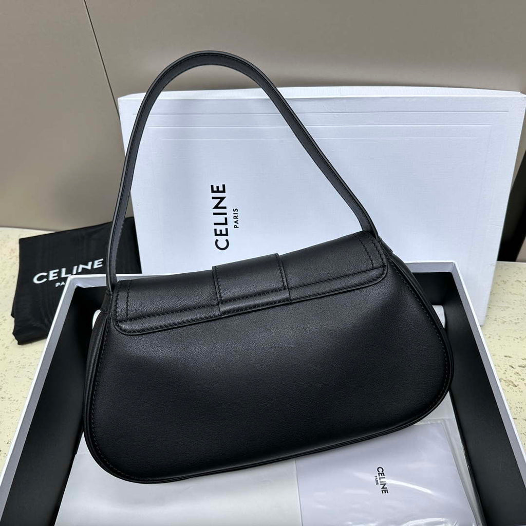 Celine 115633FDU.18BP Medium polly bag in supple calfskin Black