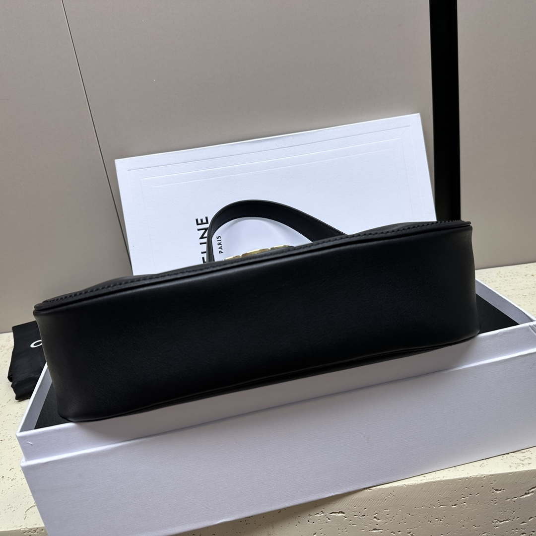 Celine 115633FDU.18BP Medium polly bag in supple calfskin Black