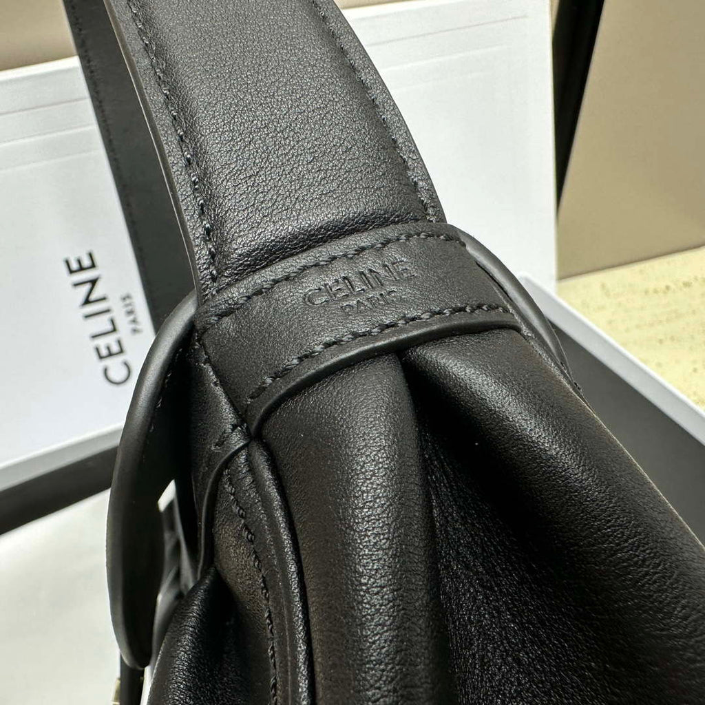 Celine 115633FDU.18BP Medium polly bag in supple calfskin Black