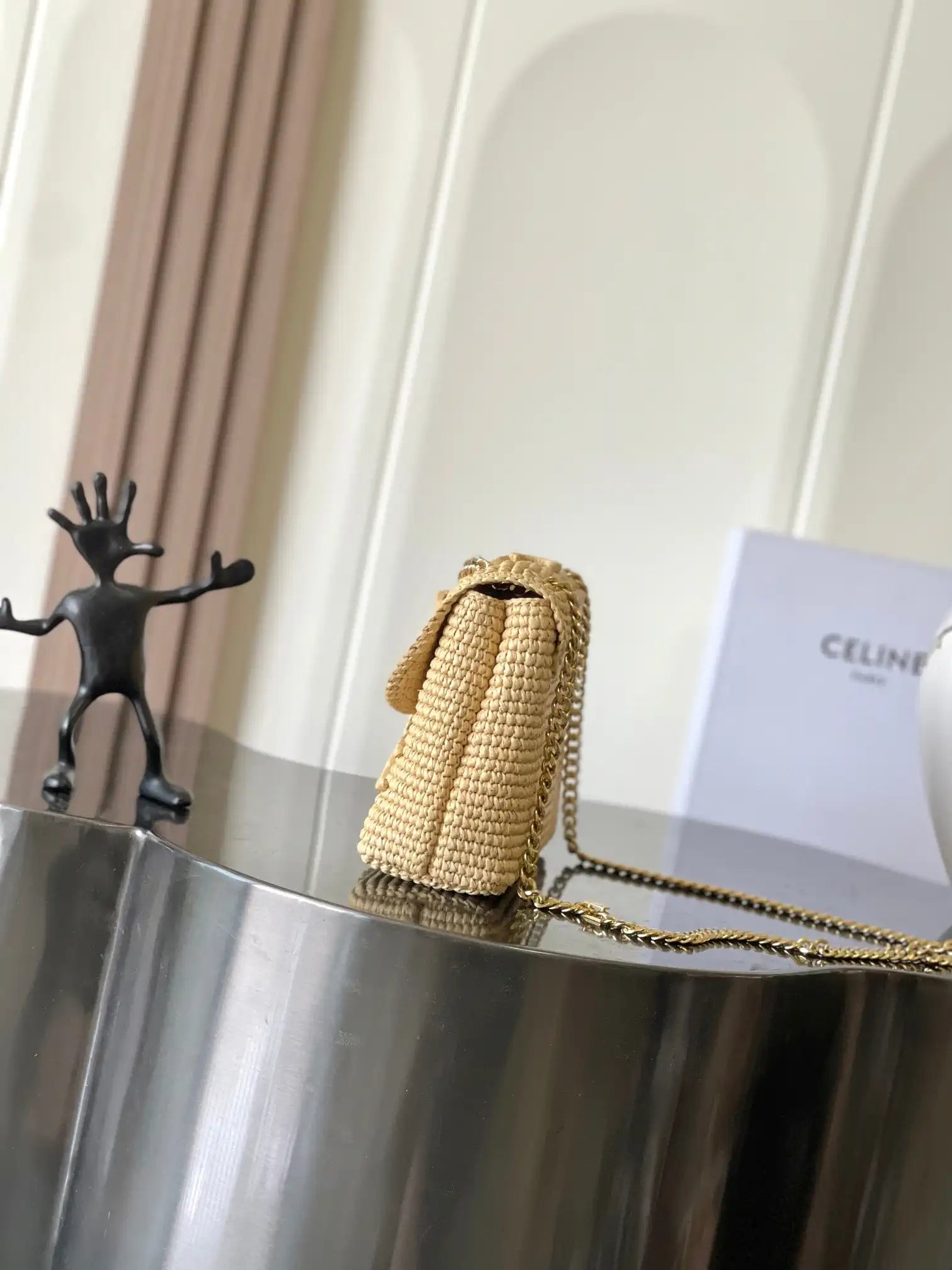 Celine 115853 Medium Celine Victoire Bag In Raffia Nature