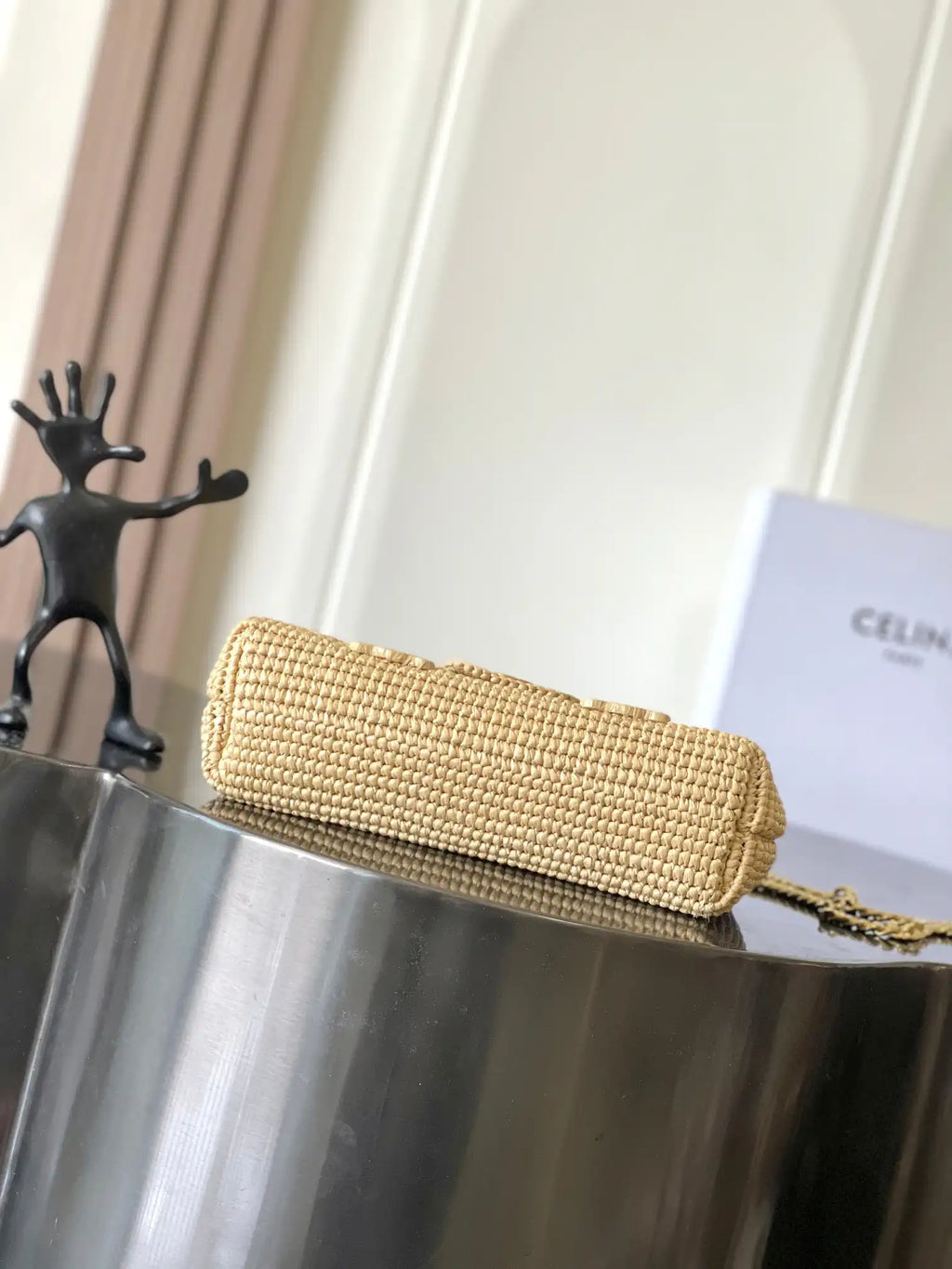 Celine 115853 Medium Celine Victoire Bag In Raffia Nature
