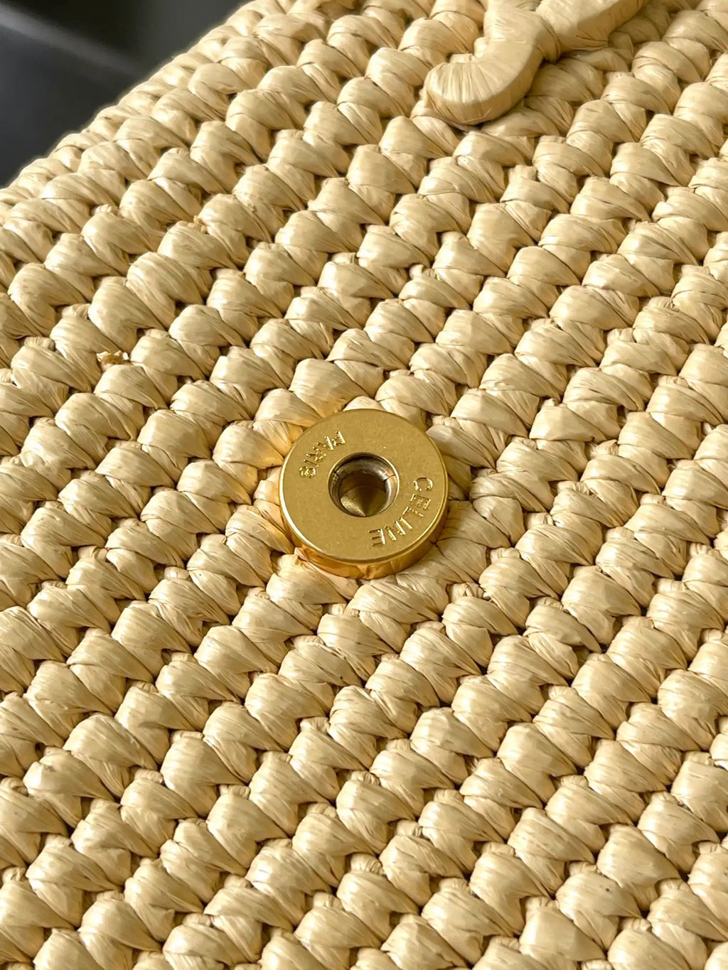 Celine 115853 Medium Celine Victoire Bag In Raffia Nature