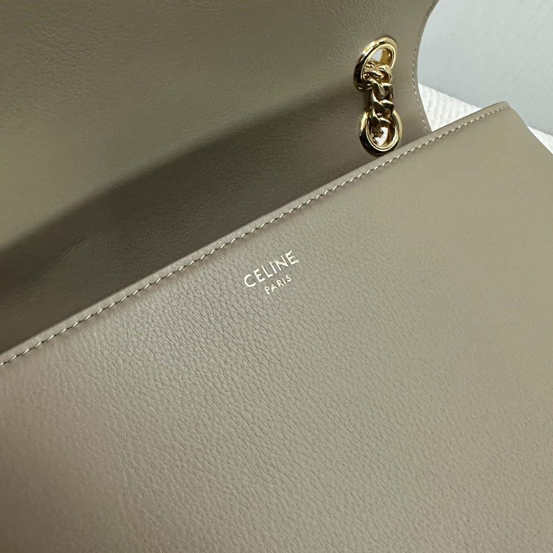Celine 115853 Medium Celine Victoire Bag In Supple Calfskin Apricot Gold