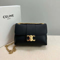 Celine 115853 Medium Celine Victoire Bag In Supple Calfskin Black Gold - Default Title - View 1
