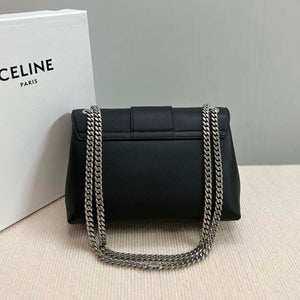 Celine 115853 Medium Celine Victoire Bag In Supple Calfskin Black Silver - Default Title - View 2