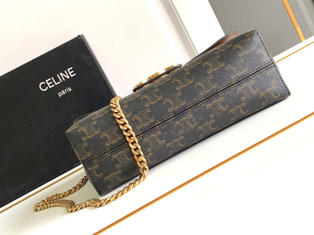 Celine 115853 Medium Celine Victoire Bag In Supple Calfskin Tan Gold
