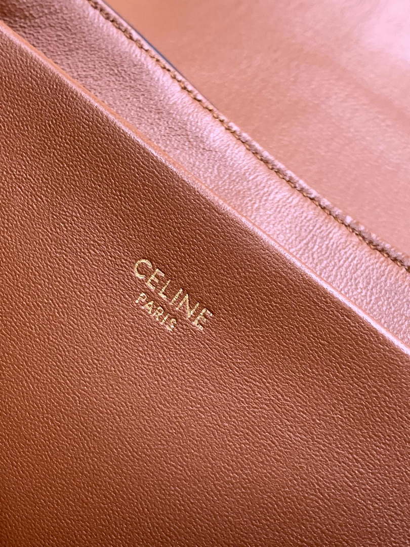 Celine 115853 Medium Celine Victoire Bag In Supple Calfskin Tan Gold