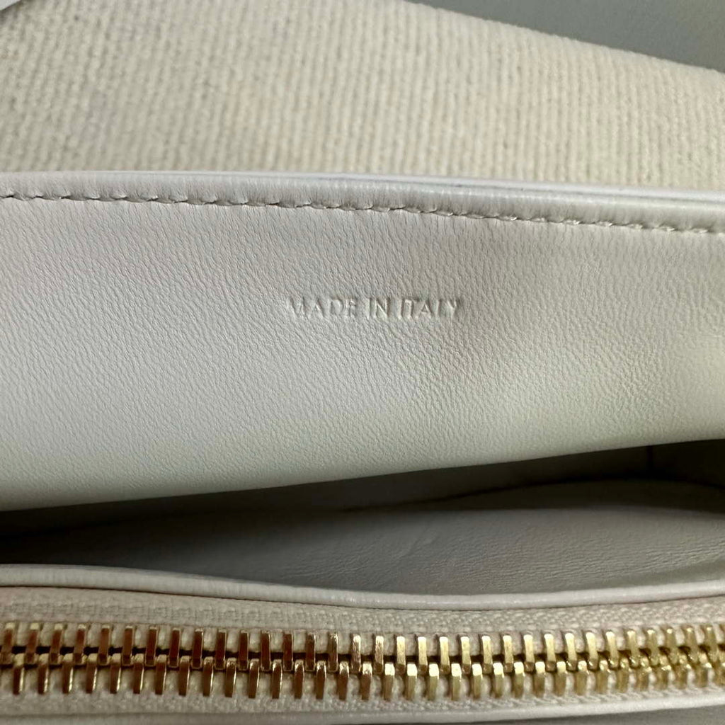 Celine 115853 Medium Celine Victoire Bag In Supple Calfskin White Gold
