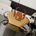 Celine 116572FWE.02NT Teen Couffin In Wicker And Natural Calfskin - Default Title - View 1