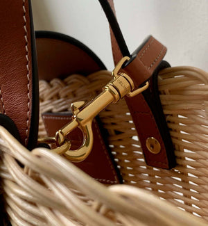 Celine 116572FWE.02NT Teen Couffin In Wicker And Natural Calfskin - Default Title - View 5