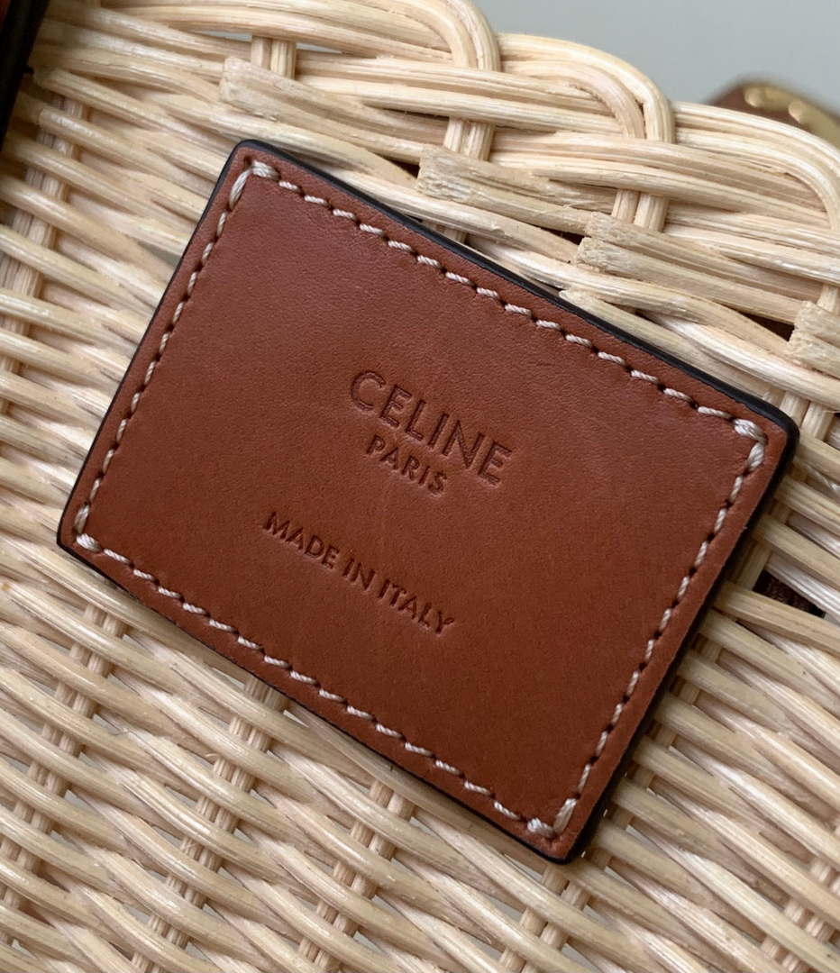 Celine 116572FWE.02NT Teen Couffin In Wicker And Natural Calfskin
