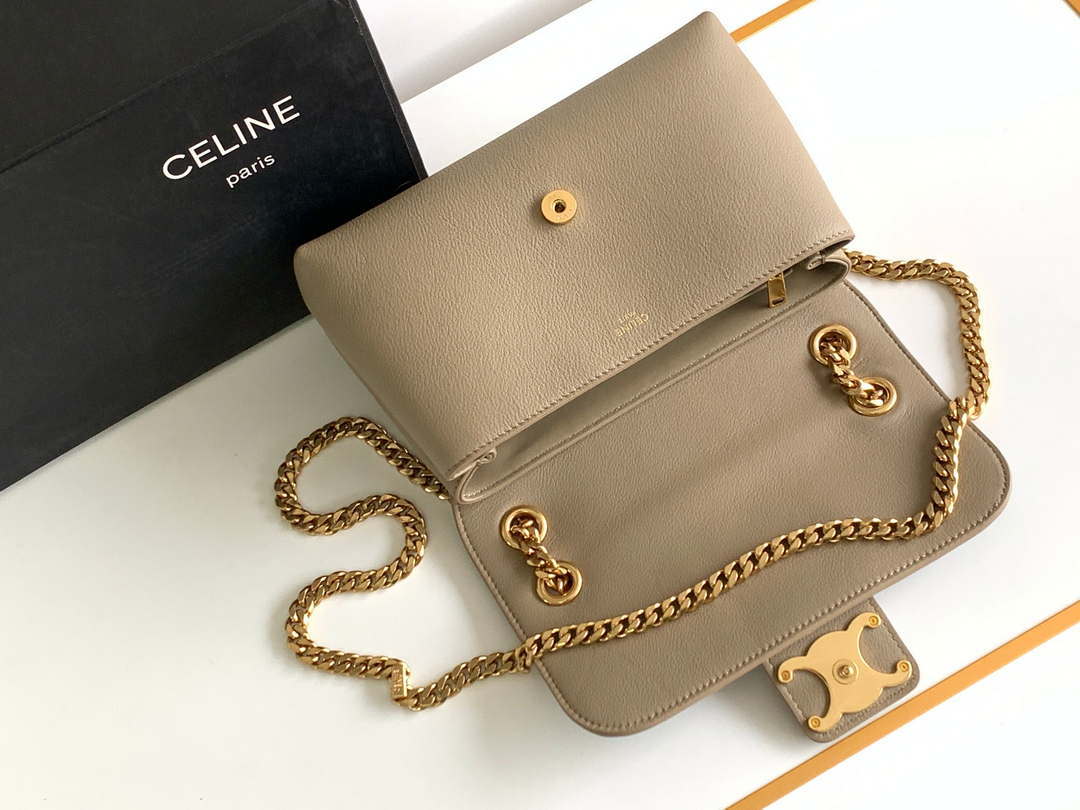 Celine 116593 Teen Celine Victoire Bag In Supple Calfskin Find In Store Apricot