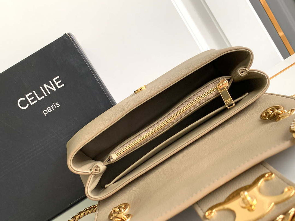 Celine 116593 Teen Celine Victoire Bag In Supple Calfskin Find In Store Apricot