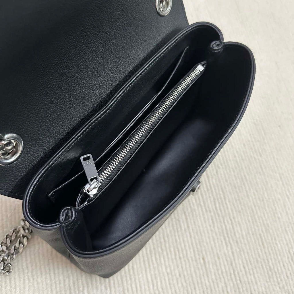 Celine 116593 Teen Celine Victoire Bag In Supple Calfskin Find In Store Black Silver