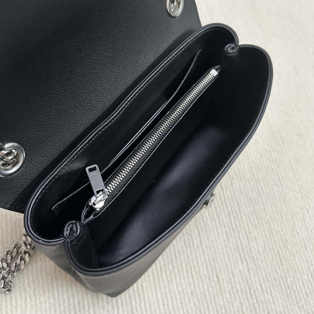 Celine 116593 Teen Celine Victoire Bag In Supple Calfskin Find In Store Black Silver