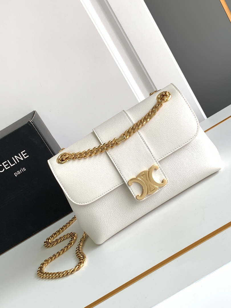 Celine 116593 Teen Celine Victoire Bag In Supple Calfskin Find In Store White