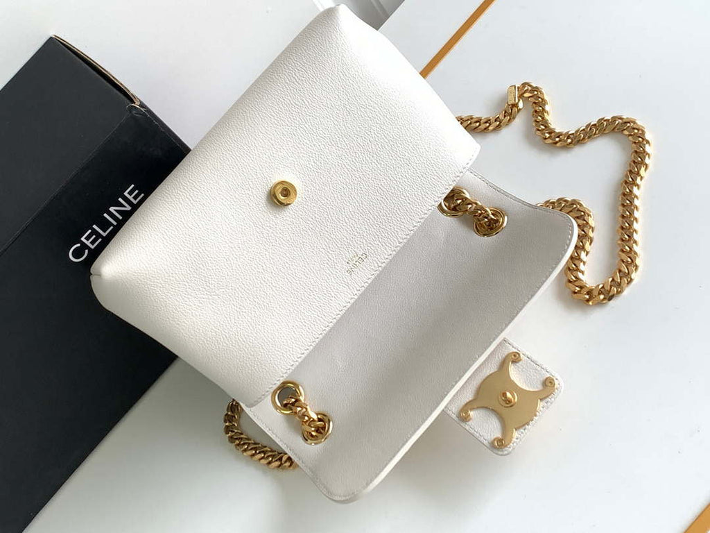 Celine 116593 Teen Celine Victoire Bag In Supple Calfskin Find In Store White