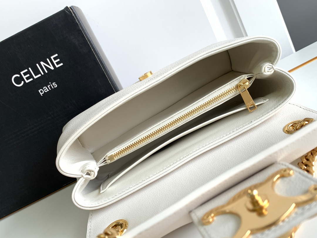 Celine 116593 Teen Celine Victoire Bag In Supple Calfskin Find In Store White