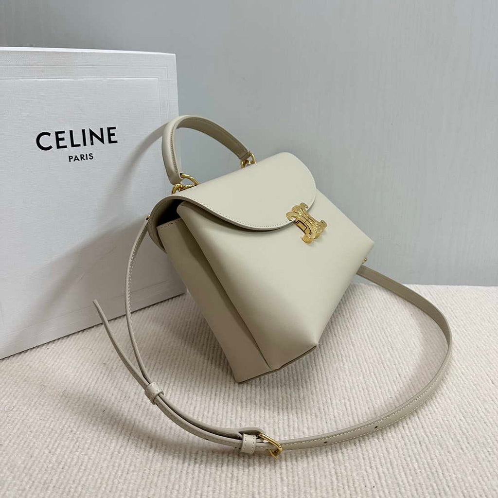 Celine 117523FXK MEDIUM NINO BAG IN SUPPLE GRAINED CALFSKIN Apricot
