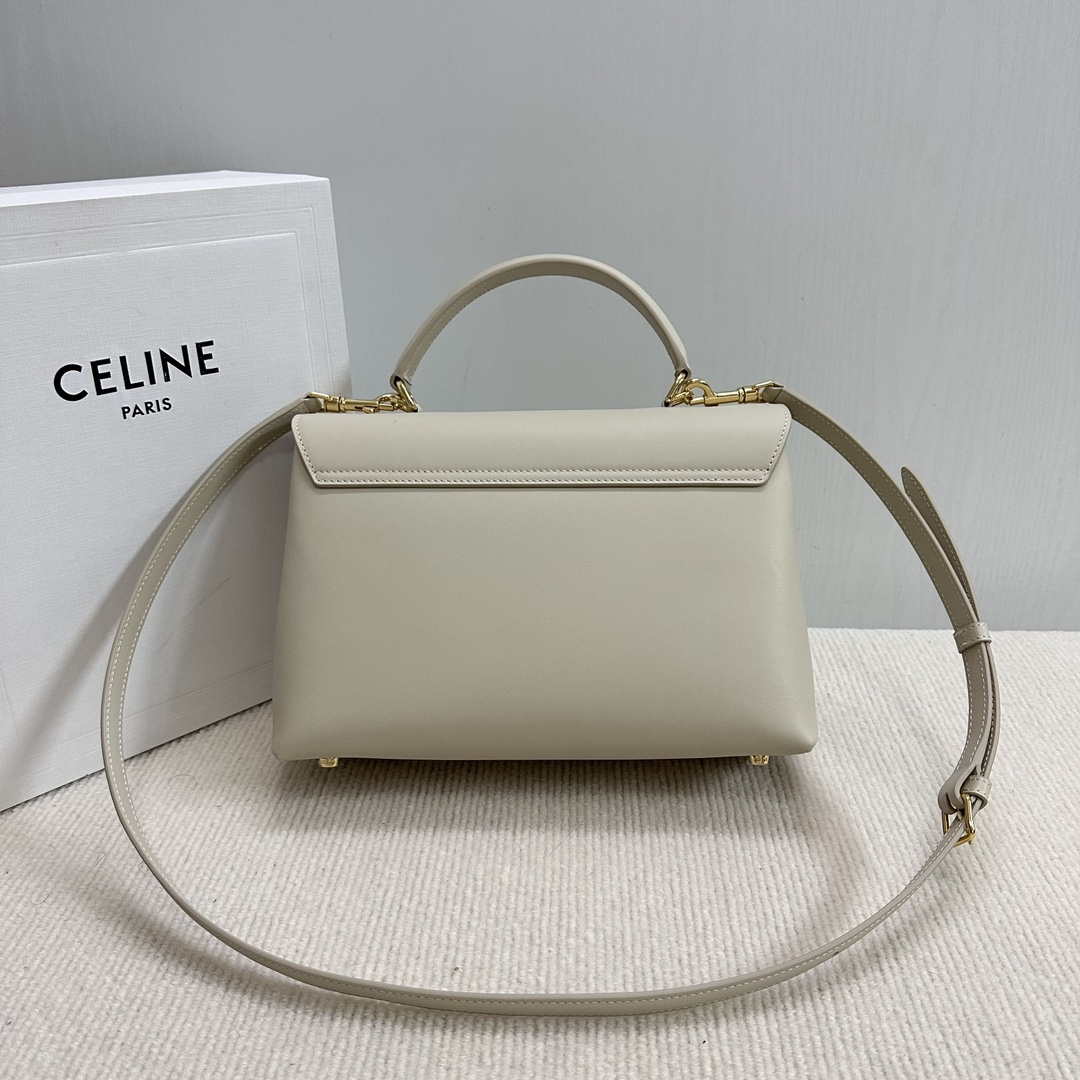 Celine 117523FXK MEDIUM NINO BAG IN SUPPLE GRAINED CALFSKIN Apricot