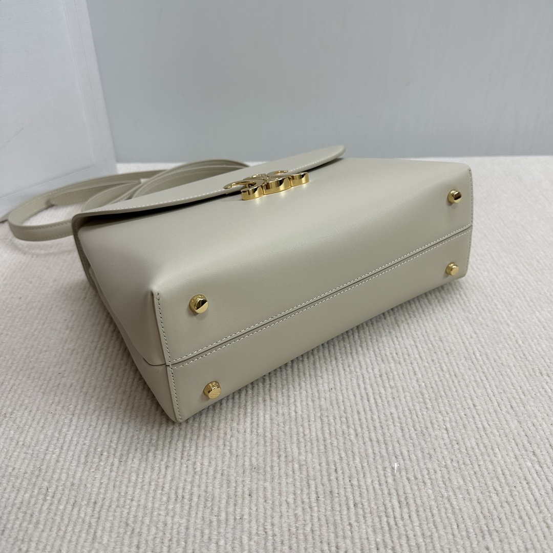 Celine 117523FXK MEDIUM NINO BAG IN SUPPLE GRAINED CALFSKIN Apricot