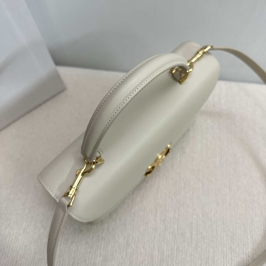 Celine 117523FXK MEDIUM NINO BAG IN SUPPLE GRAINED CALFSKIN Apricot