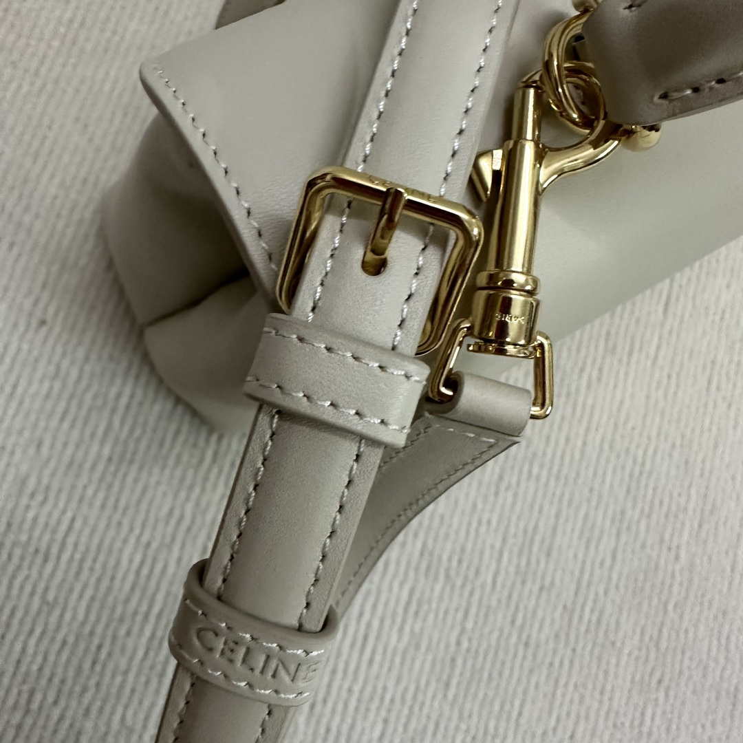 Celine 117523FXK MEDIUM NINO BAG IN SUPPLE GRAINED CALFSKIN Apricot