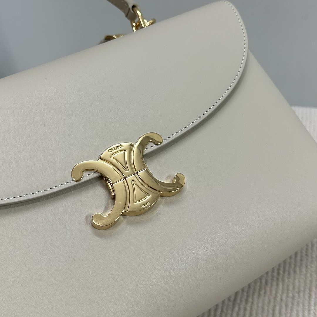 Celine 117523FXK MEDIUM NINO BAG IN SUPPLE GRAINED CALFSKIN Apricot