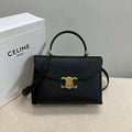 Celine 117523FXK MEDIUM NINO BAG IN SUPPLE GRAINED CALFSKIN Black