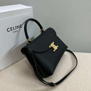 Celine 117523FXK MEDIUM NINO BAG IN SUPPLE GRAINED CALFSKIN Black - Default Title - View 3