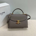 Celine 117523FXK MEDIUM NINO BAG IN SUPPLE GRAINED CALFSKIN Brown Gray